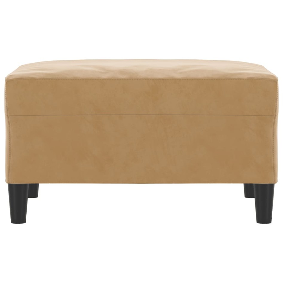 Reposapiés de terciopelo marrón 70x55x41