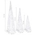 Set cono luz LED decorativo acrílico blanco frío