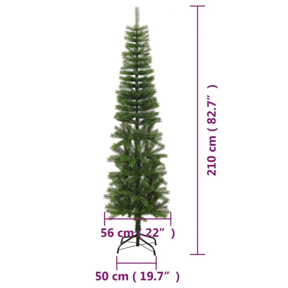 Árbol de Navidad artificial estrecho con soporte PE 210