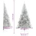 Medio árbol de Navidad artificial con soporte PET plata 240