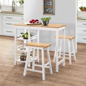 Conjunto de mesa alta de cocina 3 piezas MDF