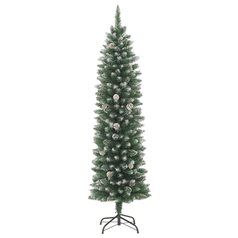 Árbol de Navidad artificial estrecho con soporte PVC 210