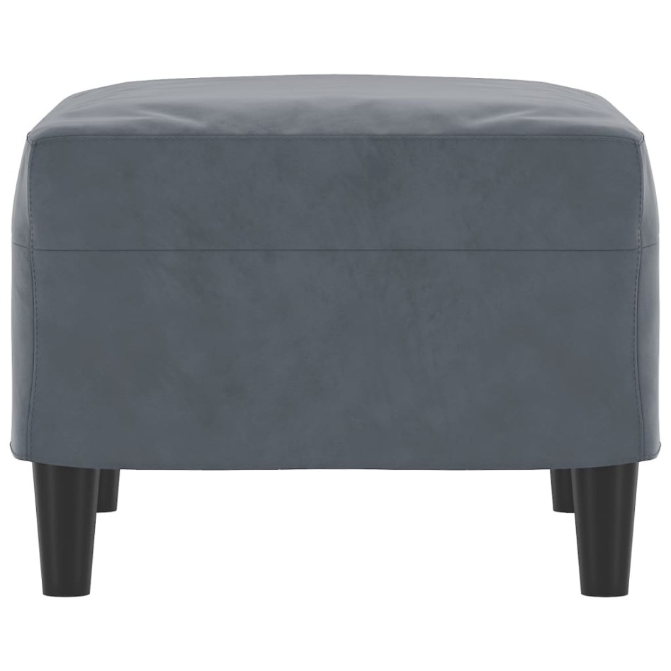 Reposapiés de terciopelo gris oscuro 60x50x41