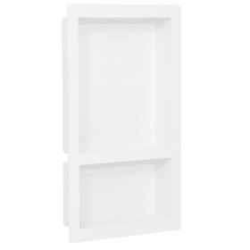 Hornacina de ducha 2 compartimentos blanco brillo 41x51x10