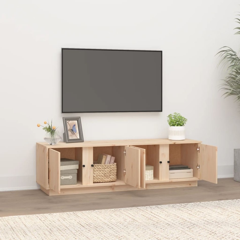 Mueble de TV de madera maciza de pino 140x40x40