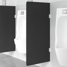 Panel privacidad urinario pared vidrio templado negro 90x40