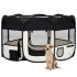Parque de perros plegable y bolsa transporte negro
