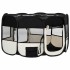Parque de perros plegable y bolsa transporte negro