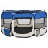 Parque de perros plegable y bolsa transporte azul