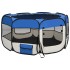 Parque de perros plegable y bolsa transporte azul