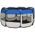 Parque de perros plegable y bolsa transporte azul