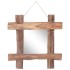 Espejo de troncos de madera reciclada de teca natural 50x50