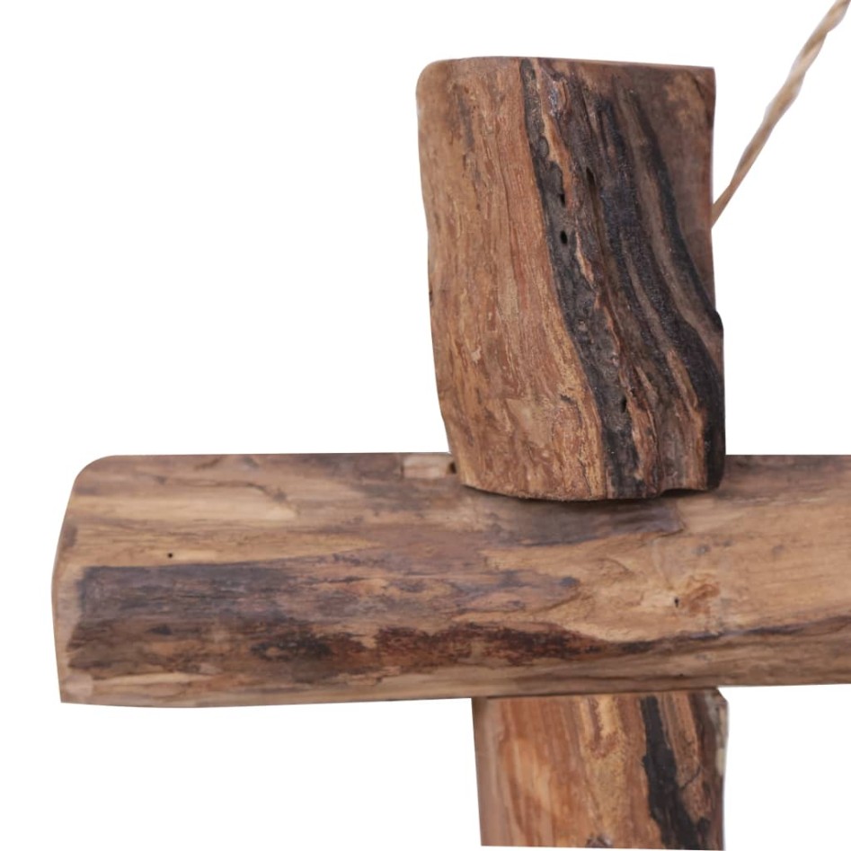 Espejo de troncos de madera reciclada de teca natural 50x50