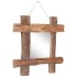 Espejo de troncos de madera reciclada de teca natural 50x50