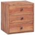 Mesita de noche con 3 cajones madera maciza caoba 35x25x35
