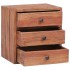 Mesita de noche con 3 cajones madera maciza caoba 35x25x35