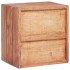 Mesita de noche con 3 cajones madera maciza caoba 35x25x35
