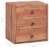 Mesita de noche con 3 cajones madera maciza caoba 35x25x35