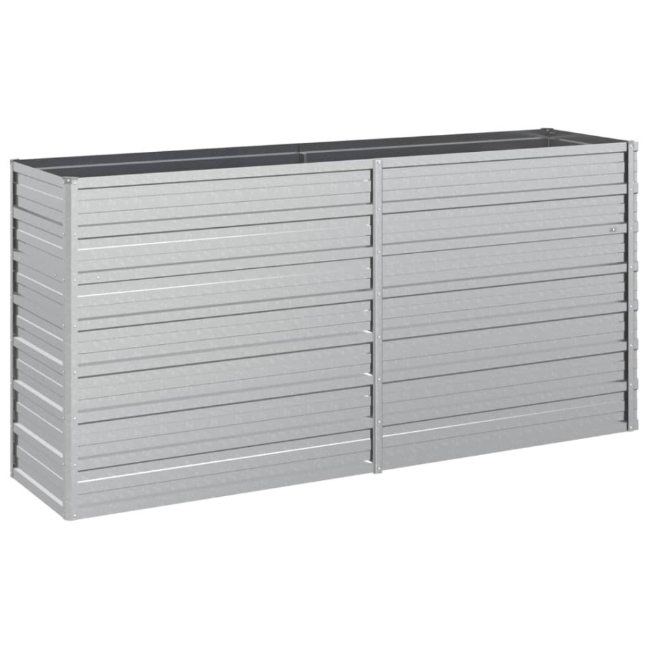 Arriate de acero galvanizado plateado 160x40x77