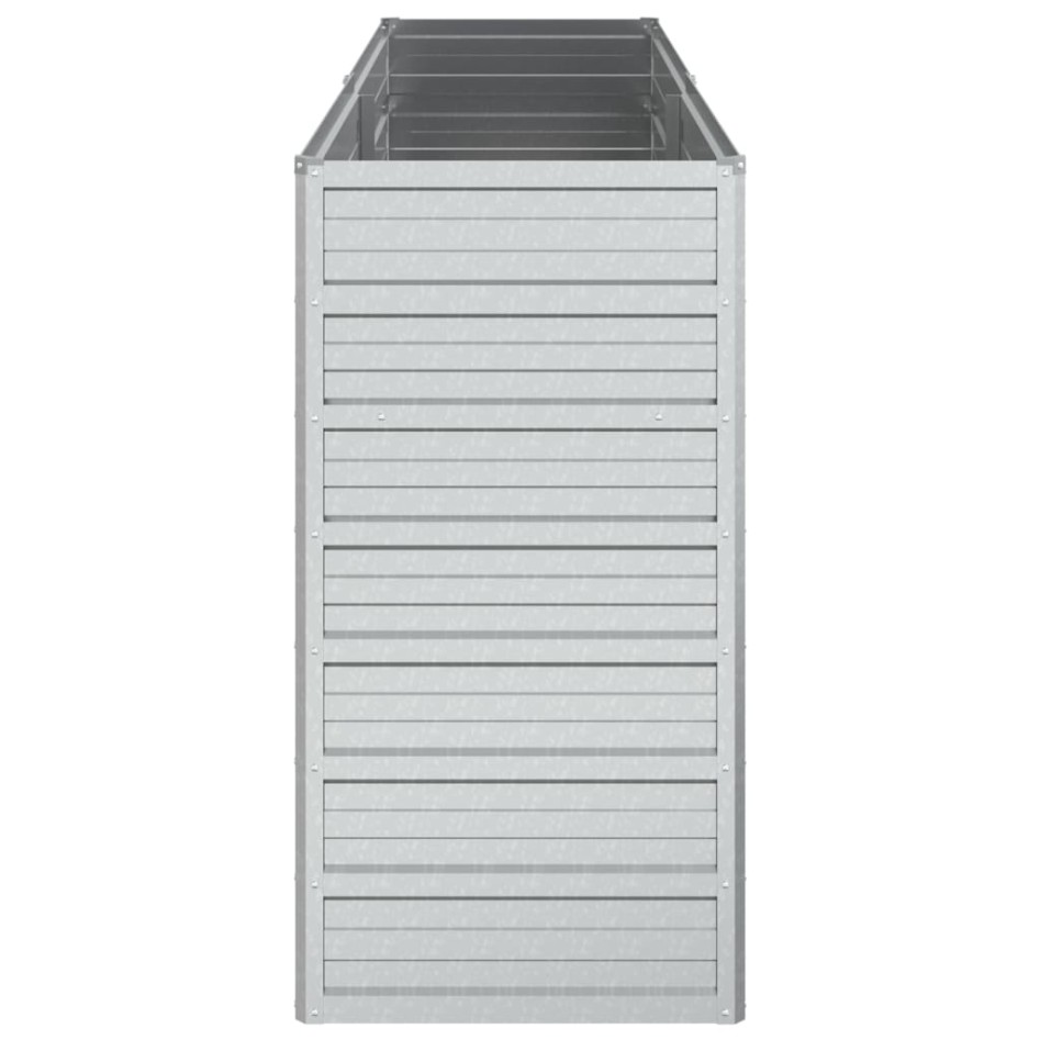 Arriate de acero galvanizado plateado 160x40x77