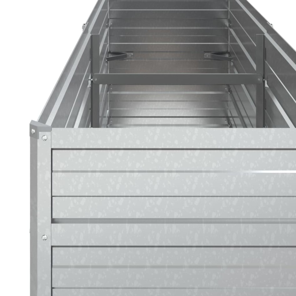 Arriate de acero galvanizado plateado 160x40x77