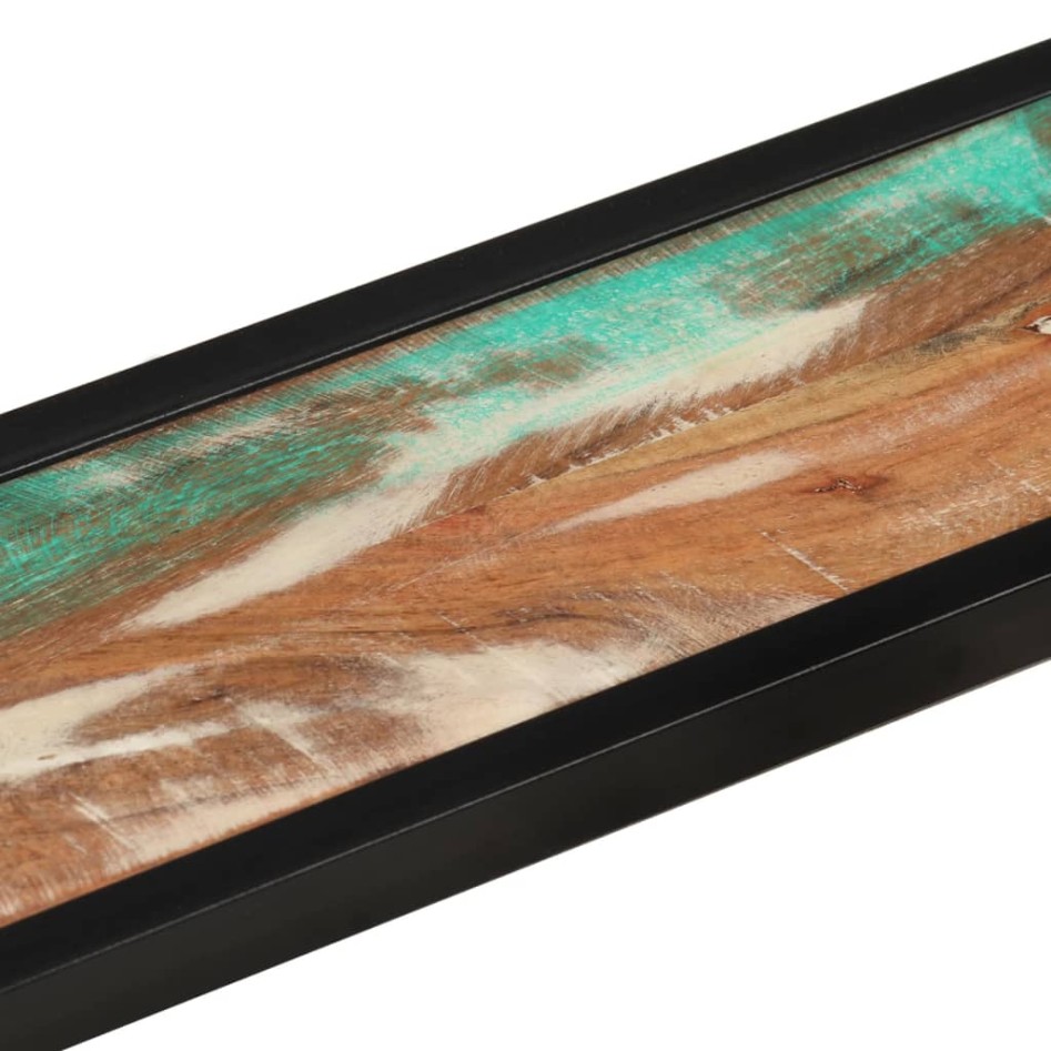 Estantes de pared 2 uds madera maciza mango hierro 110x17x17