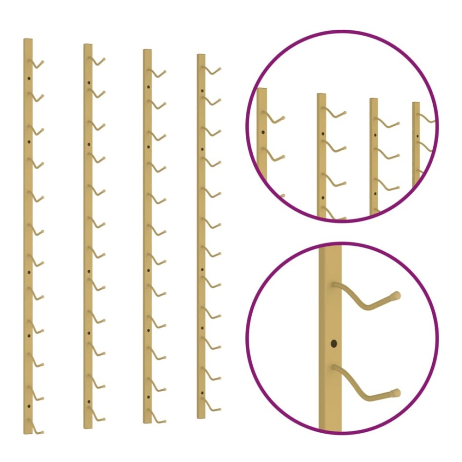 Botellero de pared para 12 botellas 2 unidades hierro