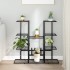 Soporte para flores de hierro negro 94,5x25x89