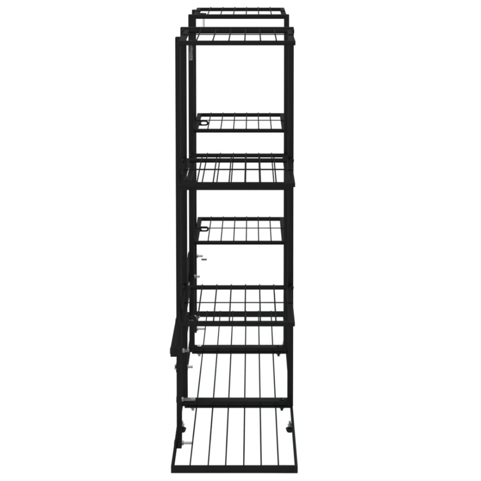 Soporte para flores de hierro negro 94,5x25x89