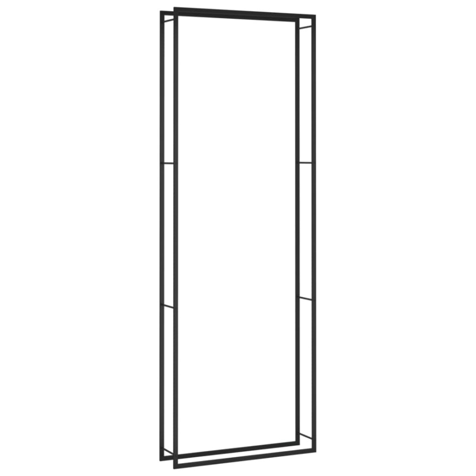 Leñero de acero negro mate 110x28x312