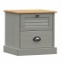Mesita de noche VIGO madera maciza de pino gris 42x35x42
