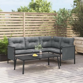 Mesa de centro para jardín acero gris antracita 110x55x35