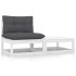 Set de muebles de jardín 2 pzas con cojines madera pino