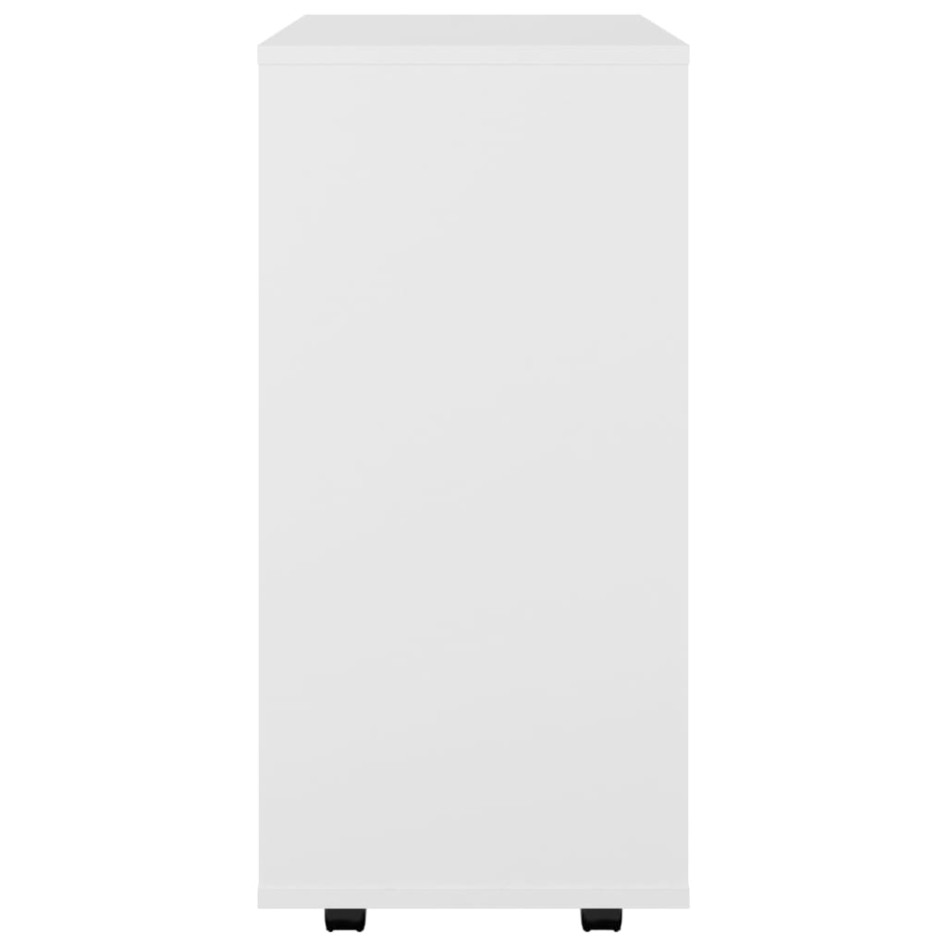 Armario con ruedas de madera contrachapada blanco 60x35x75