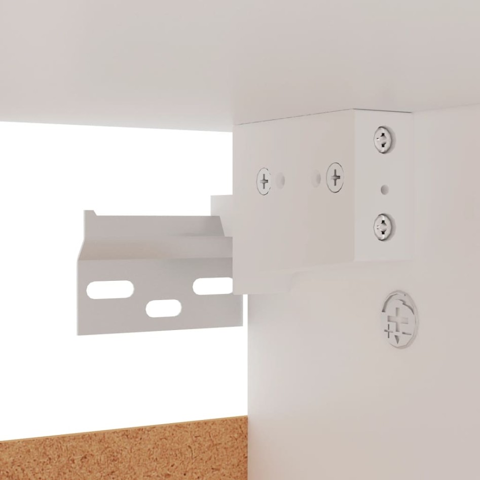 Mueble zapatero de madera de ingeniería blanco 60x35x70