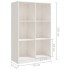 Estantería de madera maciza de pino blanca 70x33x110