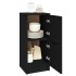 Aparador de madera contrachapada negro 30x30x70