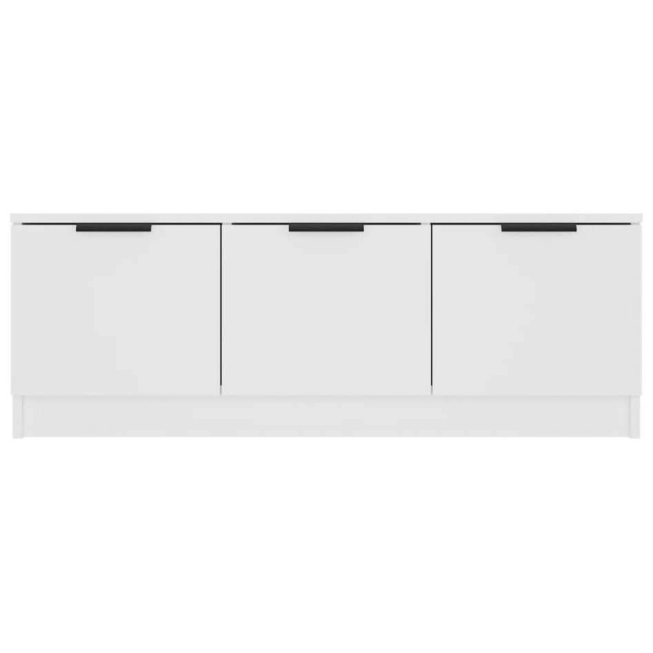 Mueble de TV madera contrachapada blanco 102x35x36,5