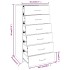Aparador con 6 cajones contrachapado roble ahumado 50x34x96