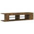 Mueble de TV con luces LED roble ahumado 135x39x30