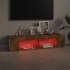 Mueble de TV con luces LED roble ahumado 135x39x30