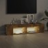 Mueble de TV con luces LED roble ahumado 135x39x30