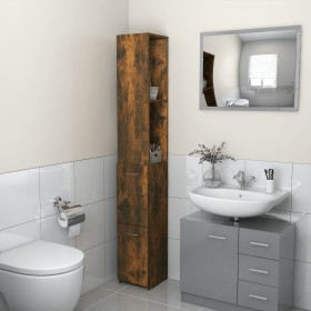 Armario baño madera contrachapada roble ahumado 25x26,5x170
