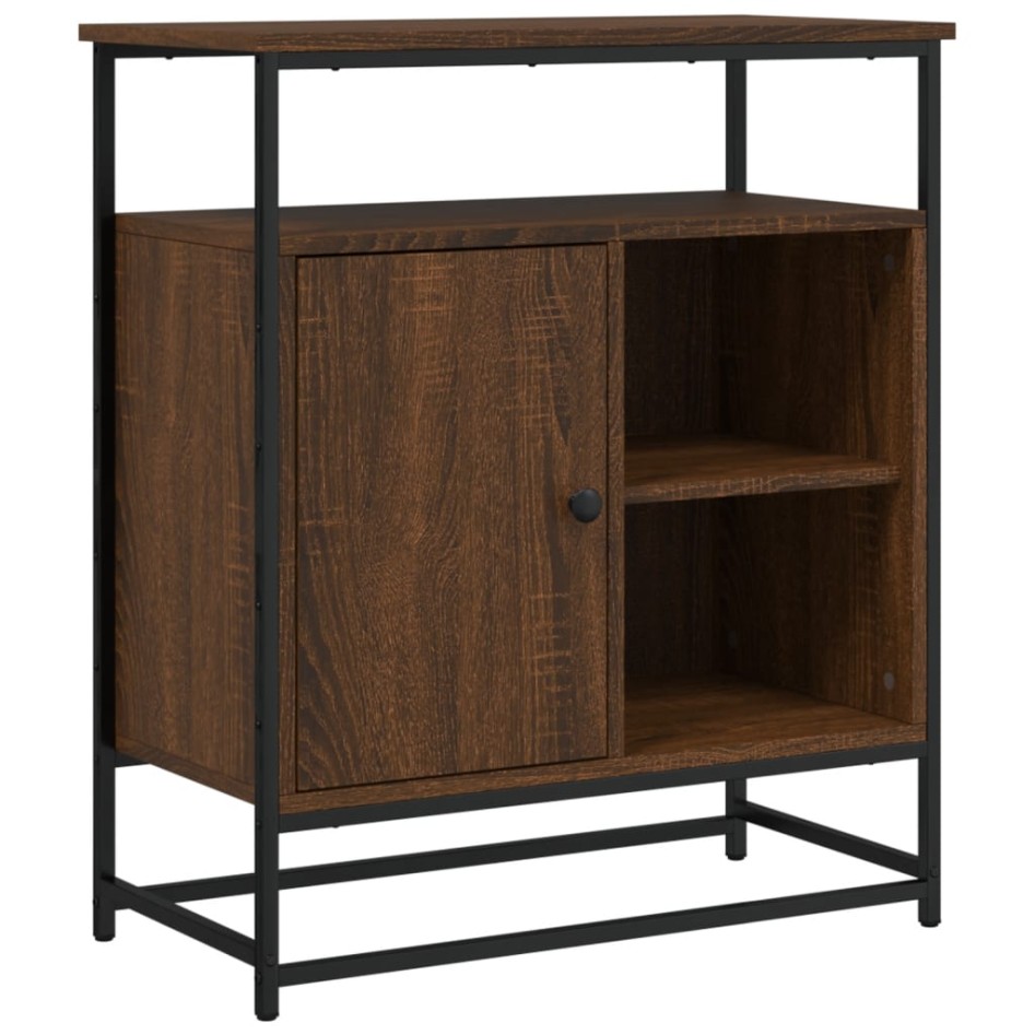 Aparador de madera de ingeniería roble marrón 100x35x80