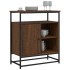 Aparador de madera de ingeniería roble marrón 100x35x80