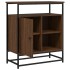 Aparador de madera de ingeniería roble marrón 100x35x80