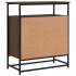 Aparador de madera de ingeniería roble marrón 100x35x80