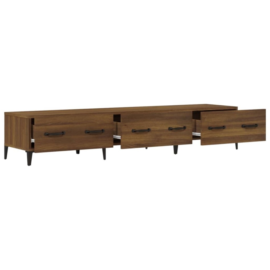 Mueble de TV madera contrachapada roble ahumado 150x34,5x30
