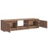 Mueble de TV con luces LED marrón roble 140x40x35,5