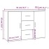 Aparador de madera contrachapada blanca 91x29,5x65